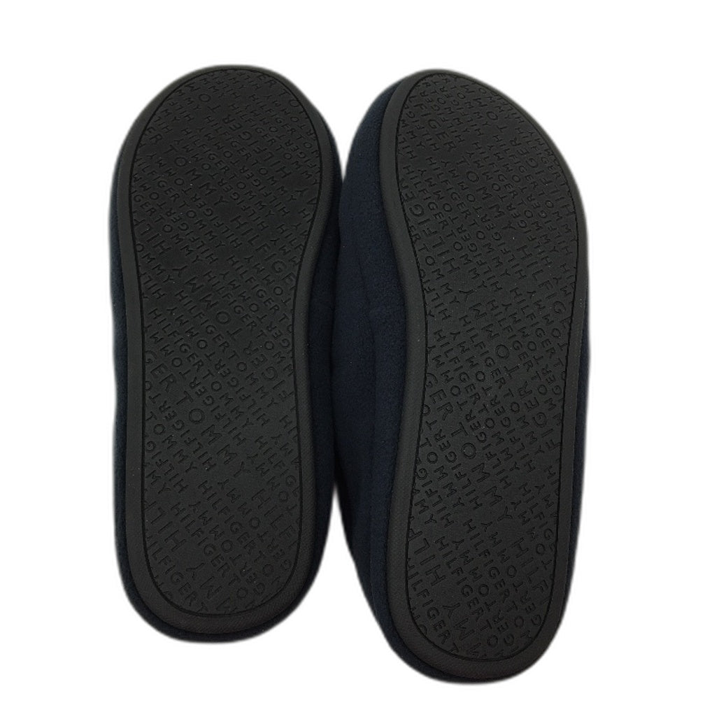 Tommy Hilfiger Navy Blue Yann Soft Fleece Fabric Slippers Mens Large 27-29cm NEW