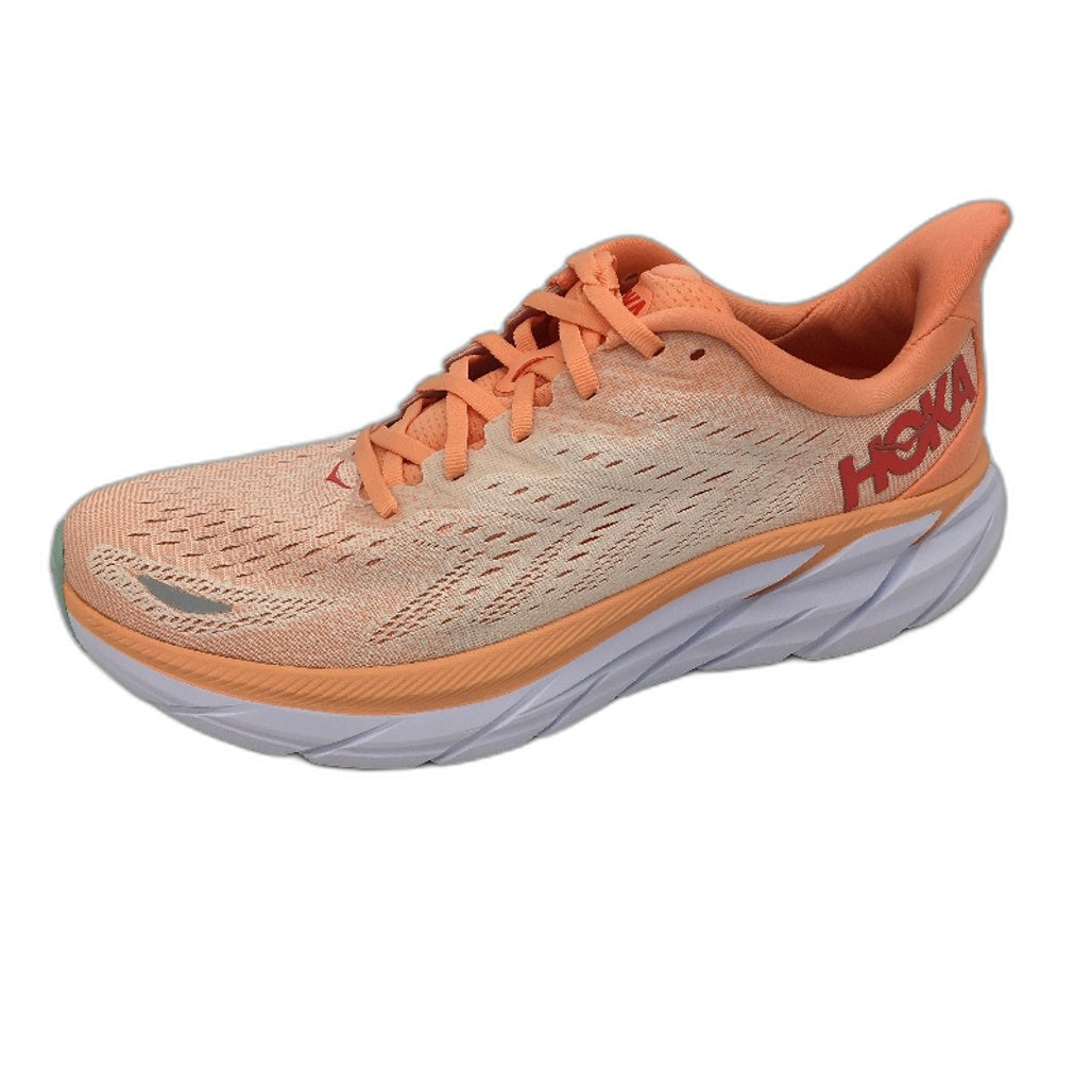 Hoka One One Peach Orange Clifton 8 Running Sneakers Ladies Size US 10B EU42 NEW