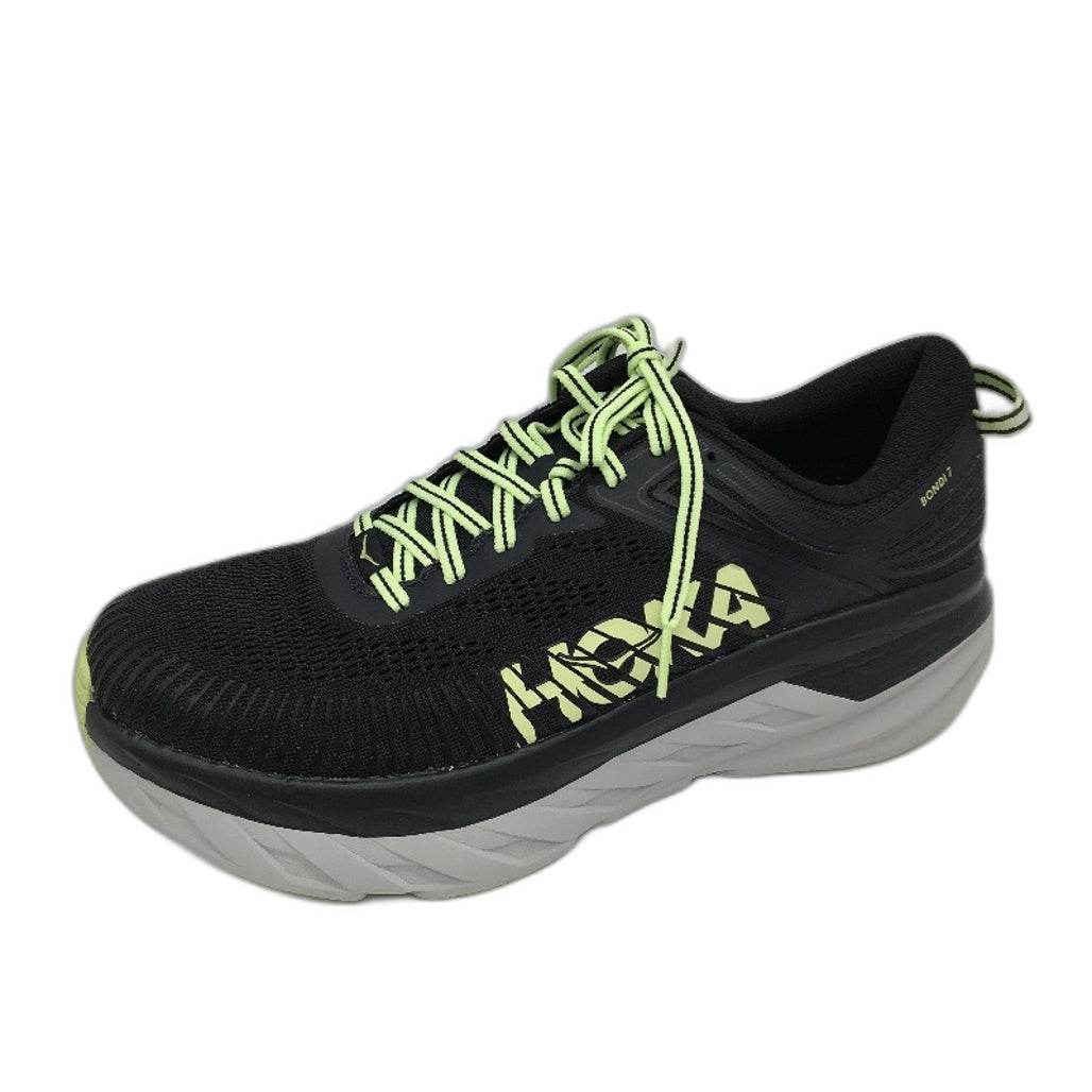 Hoka Black & Green Bondi 7 Running Thick Sole Sneakers Mens Size US 9.5 EU43 NEW