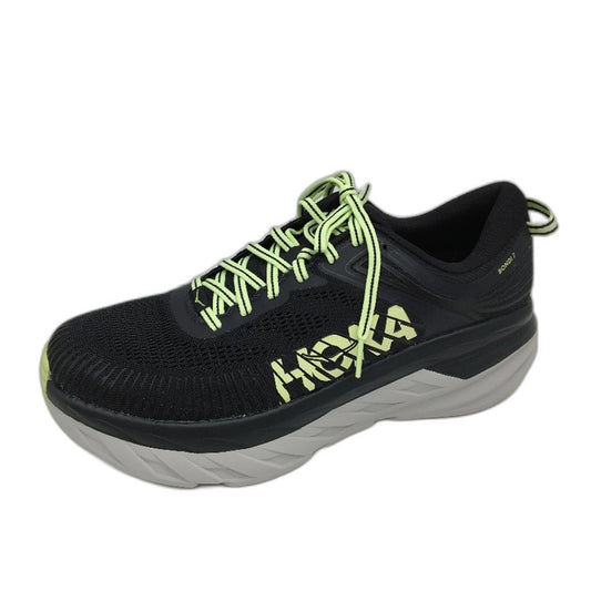 Hoka Black & Green Bondi 7 Running Thick Sole Sneakers Mens Size US 9.5 EU43 NEW