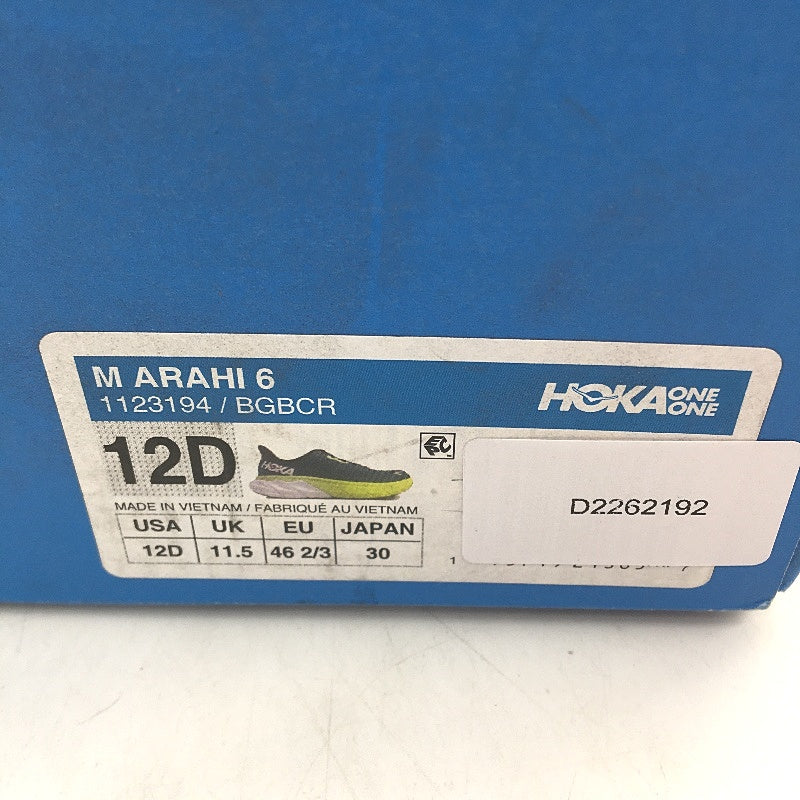 Hoka One One Arahi 6 Mesh Forrest Green & Lime Sneakers Mens US 12D EU46 NEW