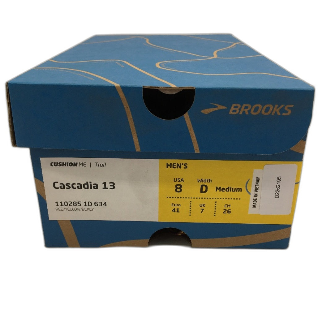 Brooks Cascadia 13 Red & Maroon Trail Running Sneaker Shoes Mens US 8D EU 41 NEW