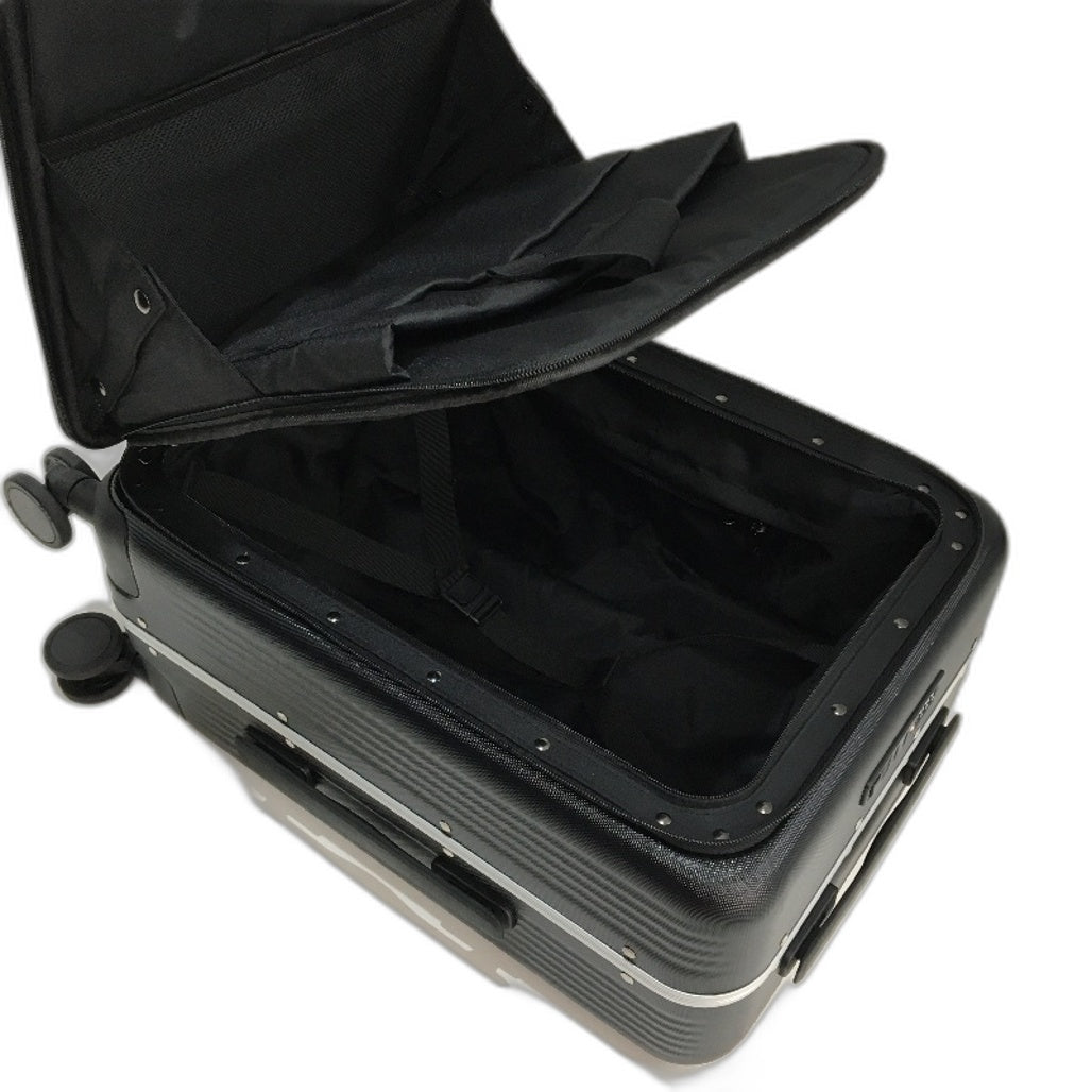 Hanke Black Carry On Luggage Open Top 20" TSA Lockable Hardshell Suitcase NEW