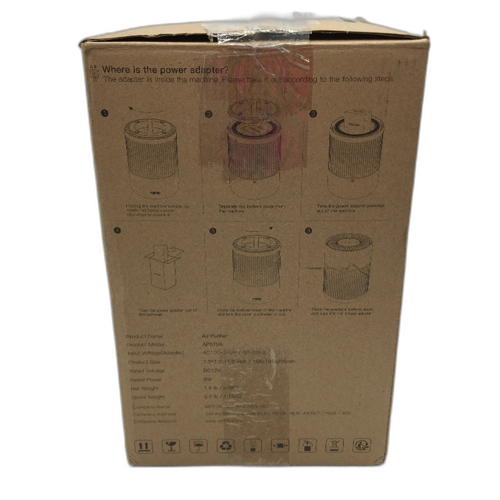 Aircillin AP070A Home Air Purifier With HEPA Filter Removes 99.99% Particles NEW