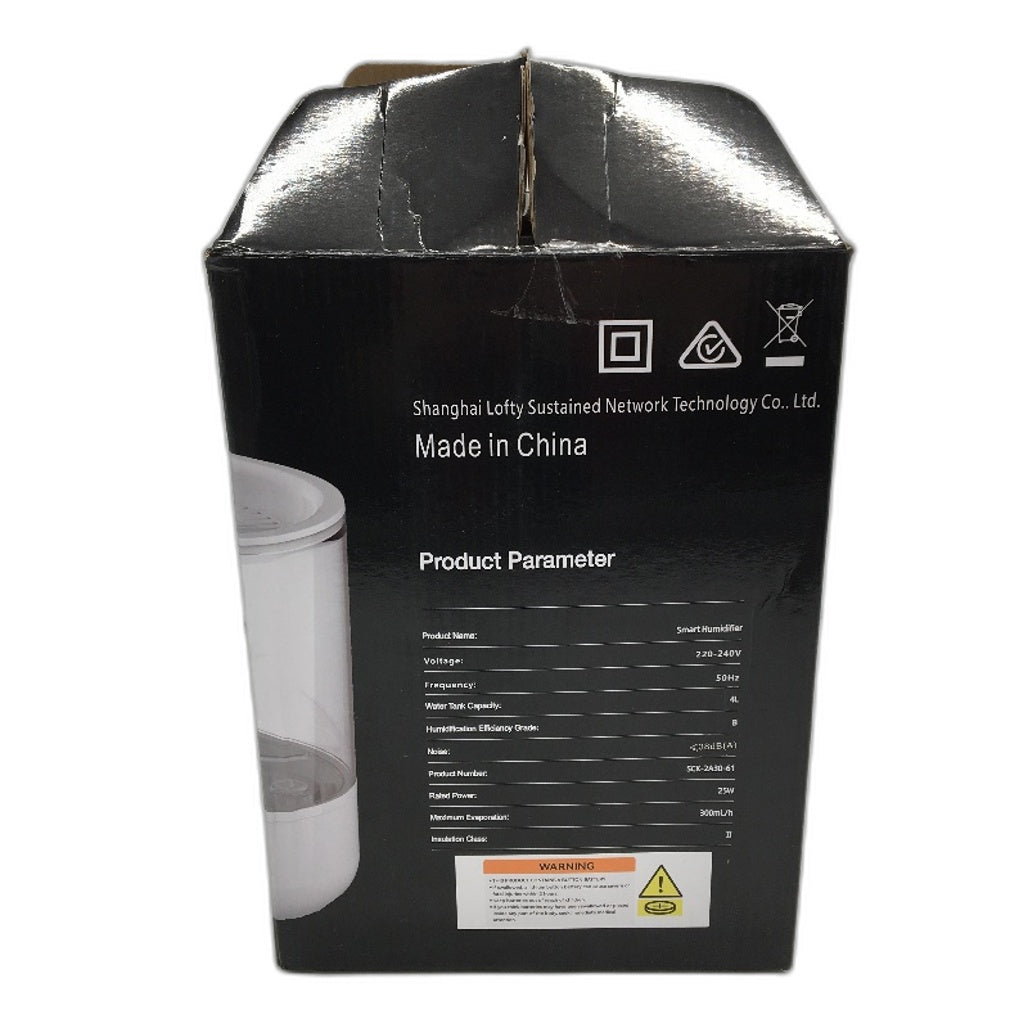 Smart Air Humidifier 4L Top Fill Cool Mist 360 Degrees Nozzles Auto Shut Off NEW