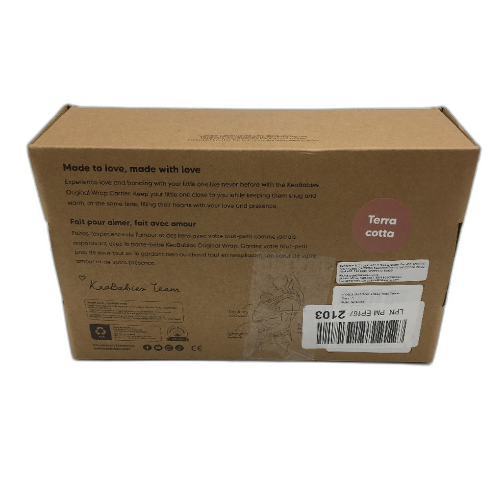 Keababies Original Baby Wrap Carrier Ring Sling Adjustable 7-15KG Terracotta NEW