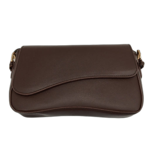 Faux Leather Y2K Style Underarm Handbag Small Purse Shoulder Bag Brown NEW