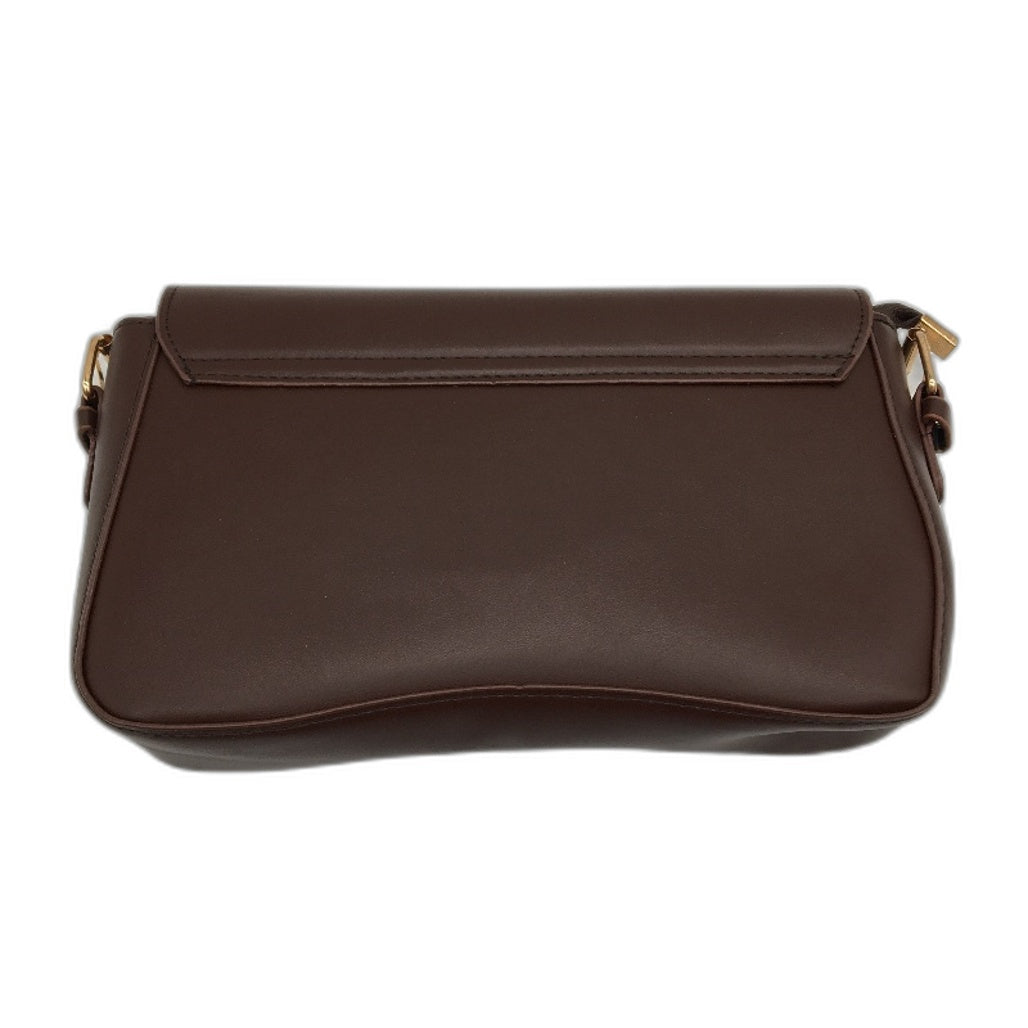 Faux Leather Y2K Style Underarm Handbag Small Purse Shoulder Bag Brown NEW