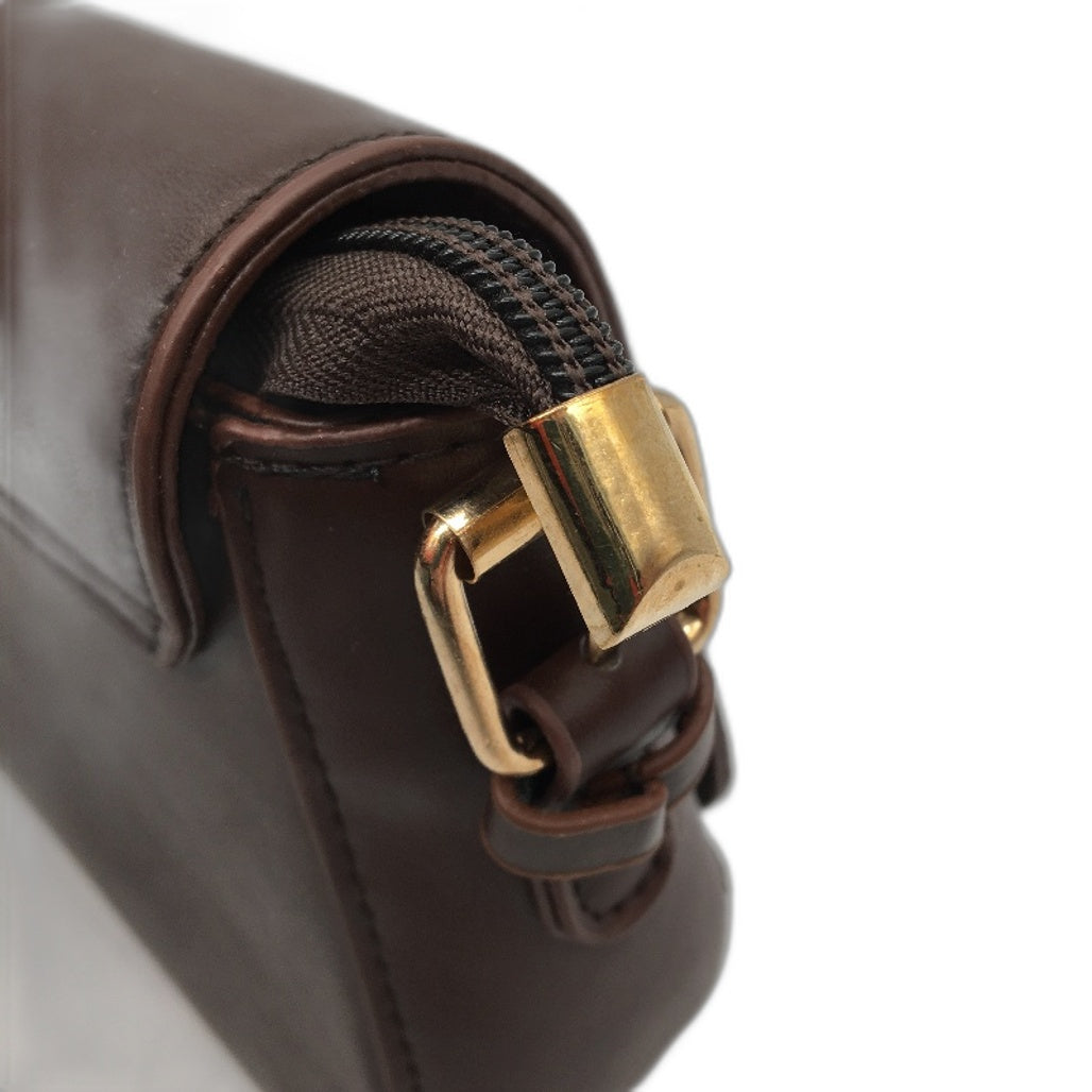 Faux Leather Y2K Style Underarm Handbag Small Purse Shoulder Bag Brown NEW