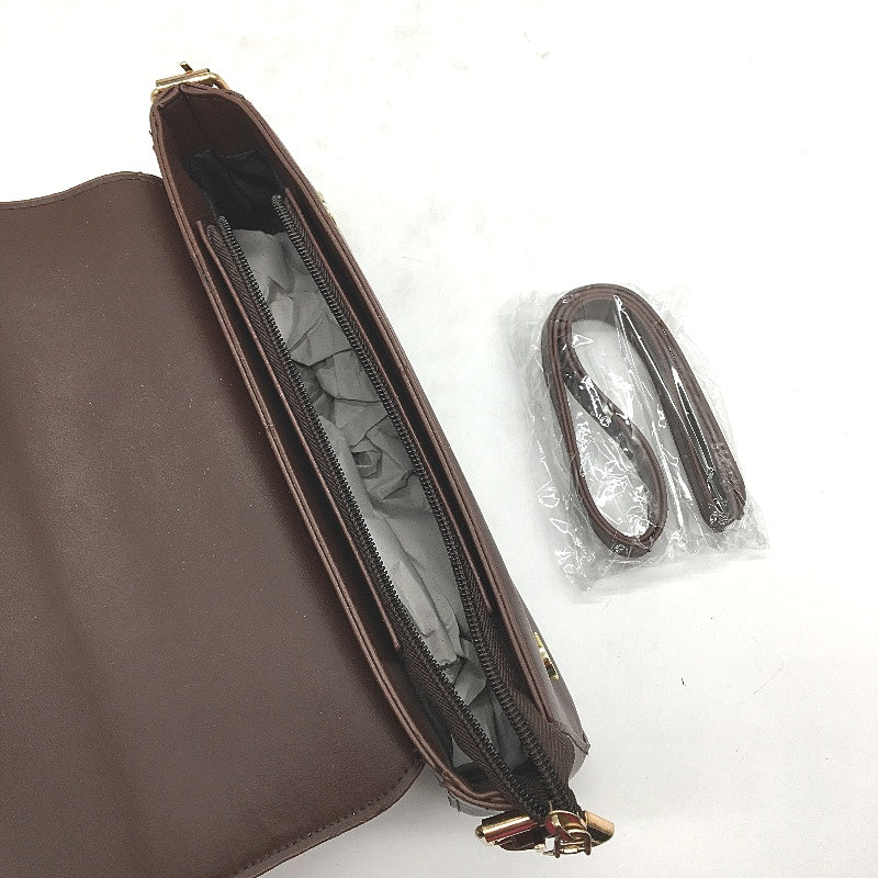 Faux Leather Y2K Style Underarm Handbag Small Purse Shoulder Bag Brown NEW