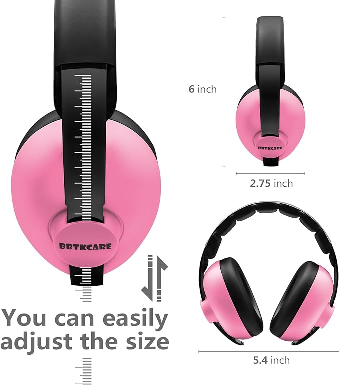 BBTKCARE Baby Infant Earmuffs Ear Protection Noise Reduction Headphones Pink NEW