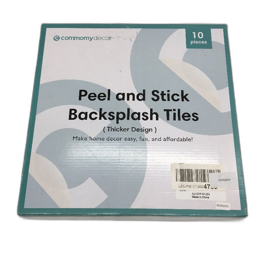 Commomy Decor 10 Pack 3D PVC Peel And Stick Wll Tiles Warm Grey Stripes NEW