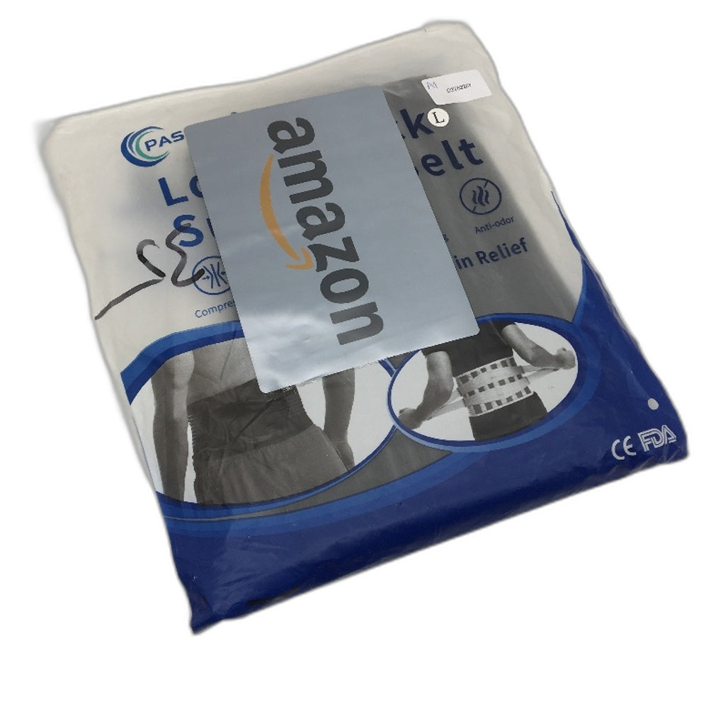 Paskyee Brace Lower Back Pain Relief Adjustable Lumbar Support Belt Size L NEW