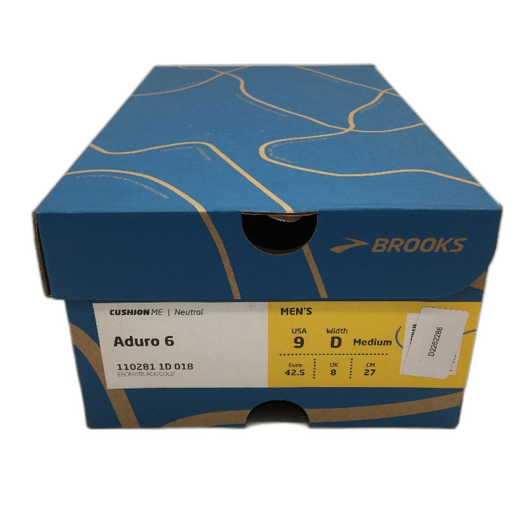 Brooks Aduro 6 Charcoal Grey & Gold Running Sneaker Shoes Mens US 9D EU 42.5 NEW