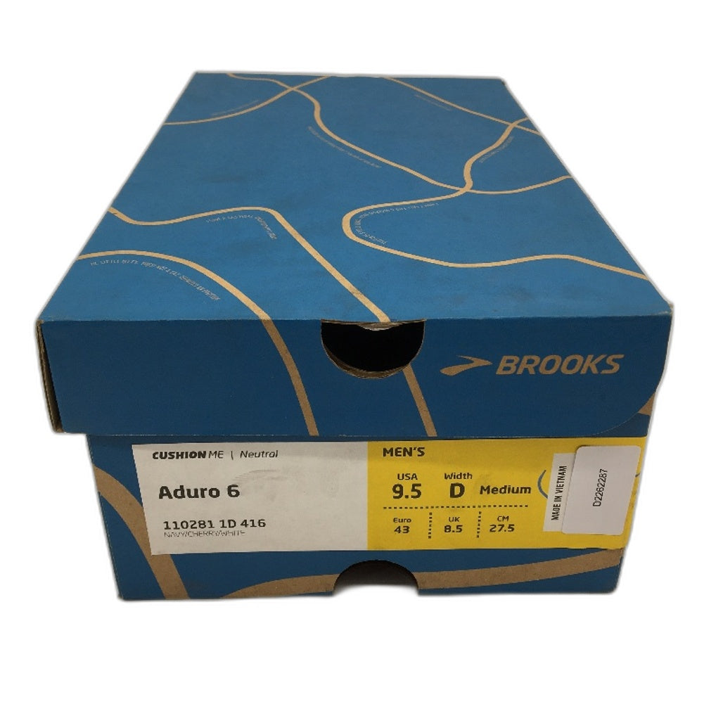 Brooks Aduro 6 Navy Blue & Cherry Running Sneaker Shoes Mens US 9.5D EU 43 DEMO