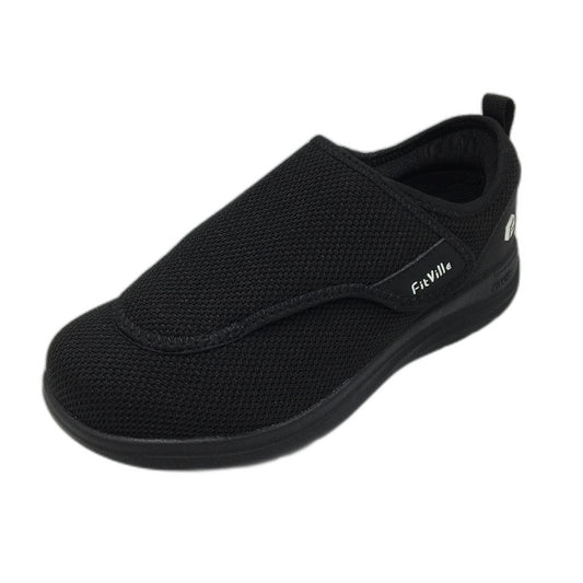 FitVille Black Easytop Wings Diabetic Lightweight Shoes Ladies US 9W EU 39.5 NEW