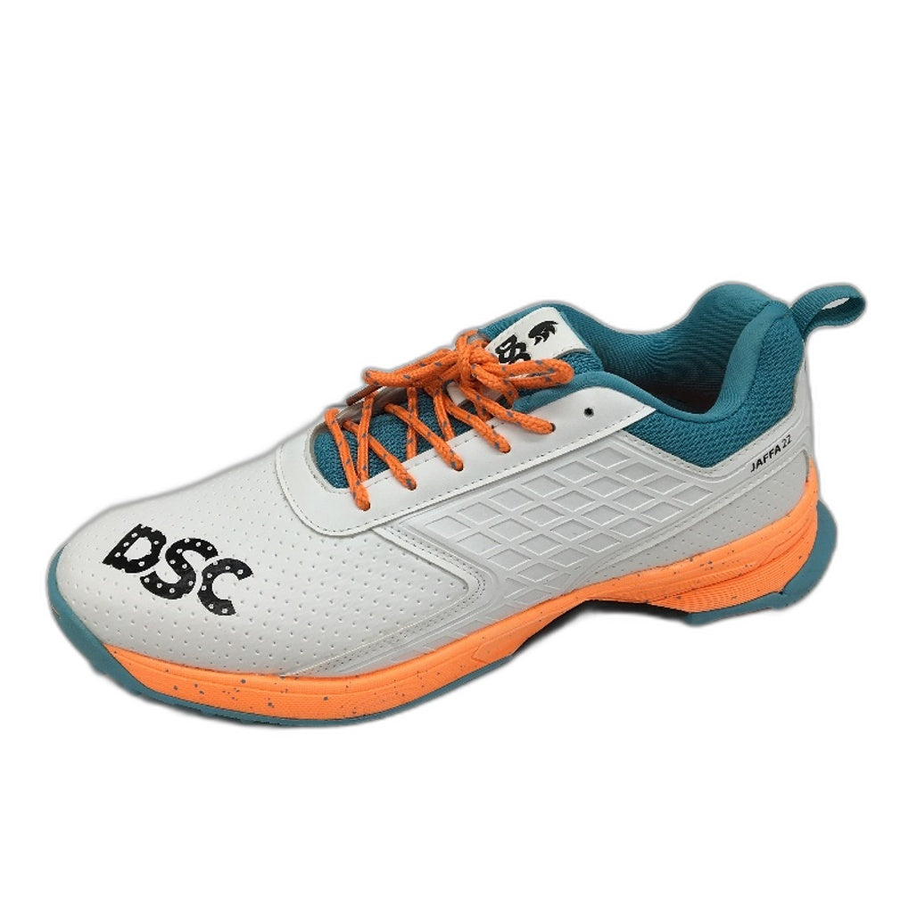 DSC Fearless Jaffa 22 White Teal Orange Cricket Sports Shoes Mens UK 10 US11 NEW