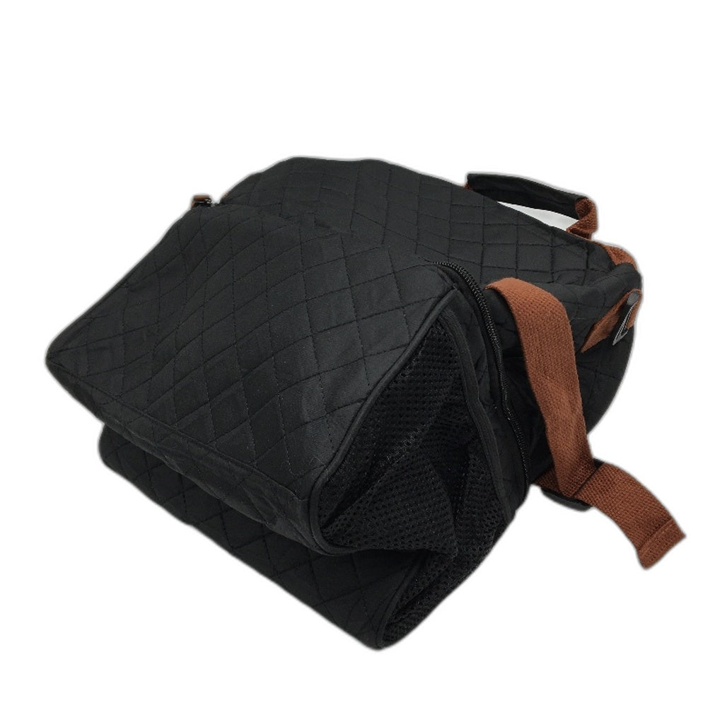 INSMEER 15L Black Quilted Dual Layer With Carry Strap Insulated Lunch Bag NEW
