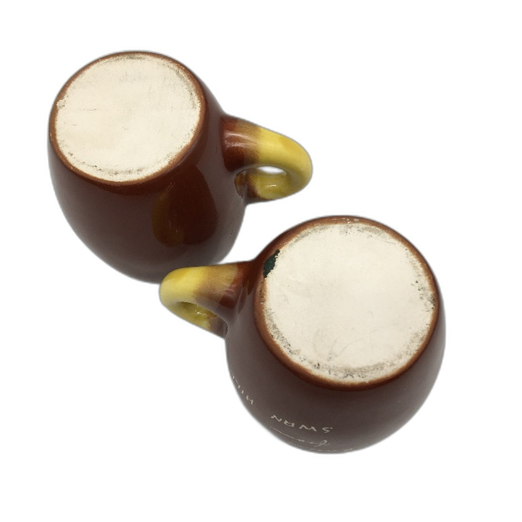 VINTAGE Pair Of "Cheers From Swan Hill" Ceramic Souvenir Glazed Mugs