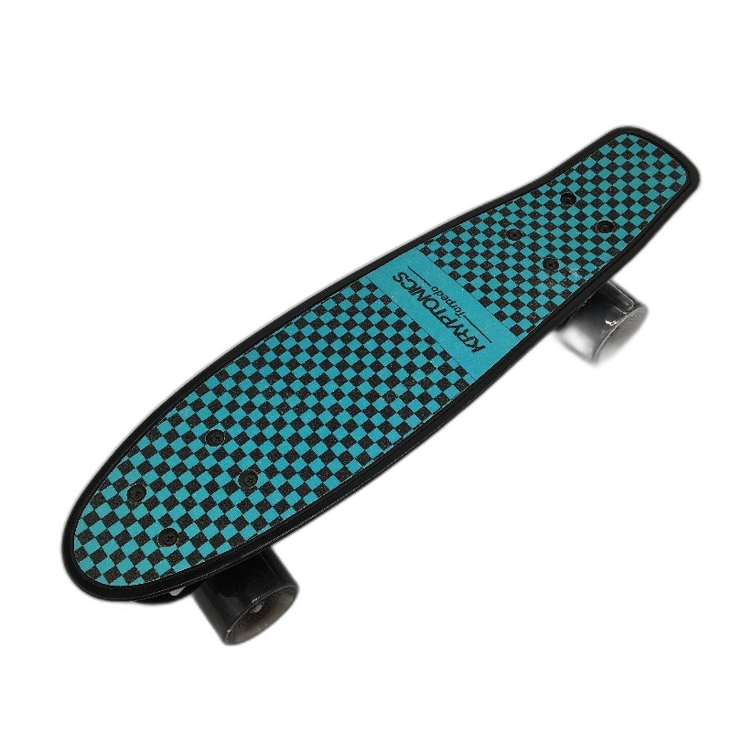 Kryptonics Torpedo Black Teal Retro Style 22 Inch Plastic Skateboard NEW