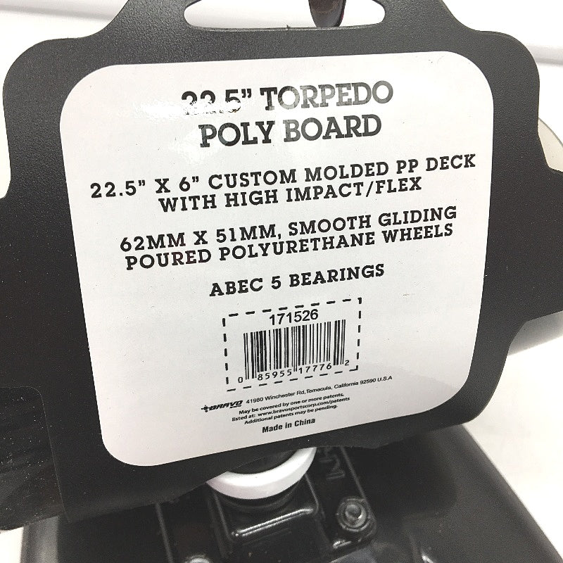 Kryptonics Torpedo Black Teal Retro Style 22 Inch Plastic Skateboard NEW