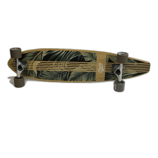 36" Leaf Printed Maple Timber Longboard Black Green Accented Skateboard NEW