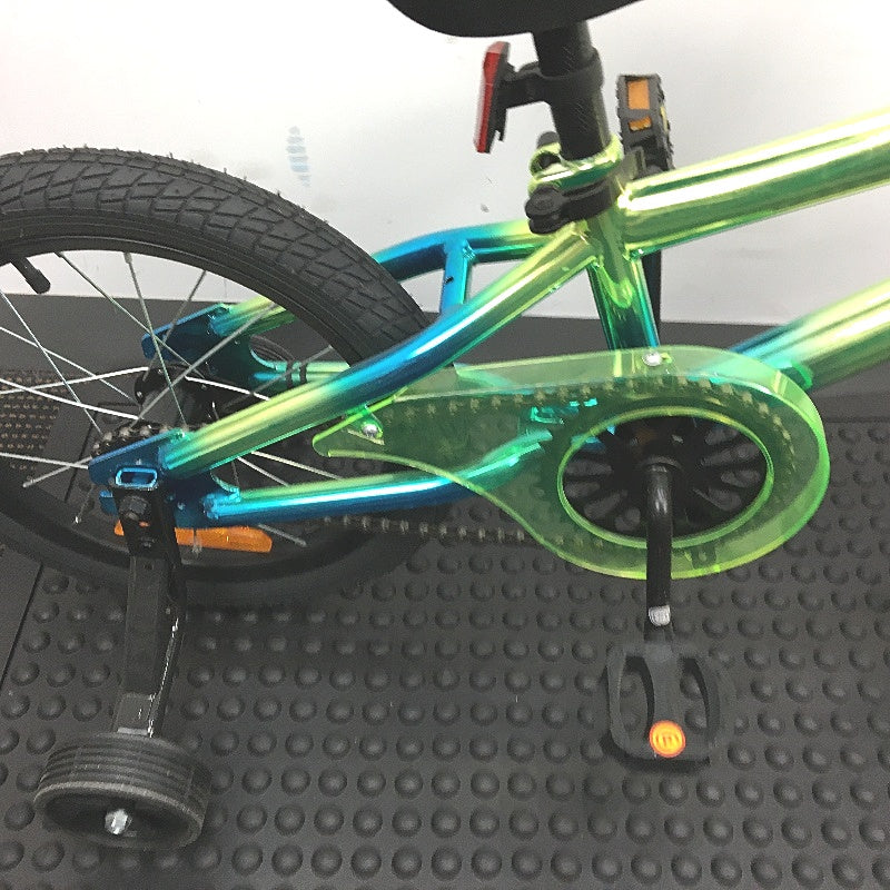 BMX Style 40cm Oil Slick Bike Chain Guard Removable Training Wheels Ages 4+ DEMO