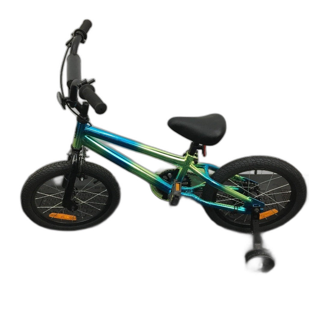 BMX Style 40cm Oil Slick Bike Chain Guard Removable Training Wheels Ages 4+ DEMO