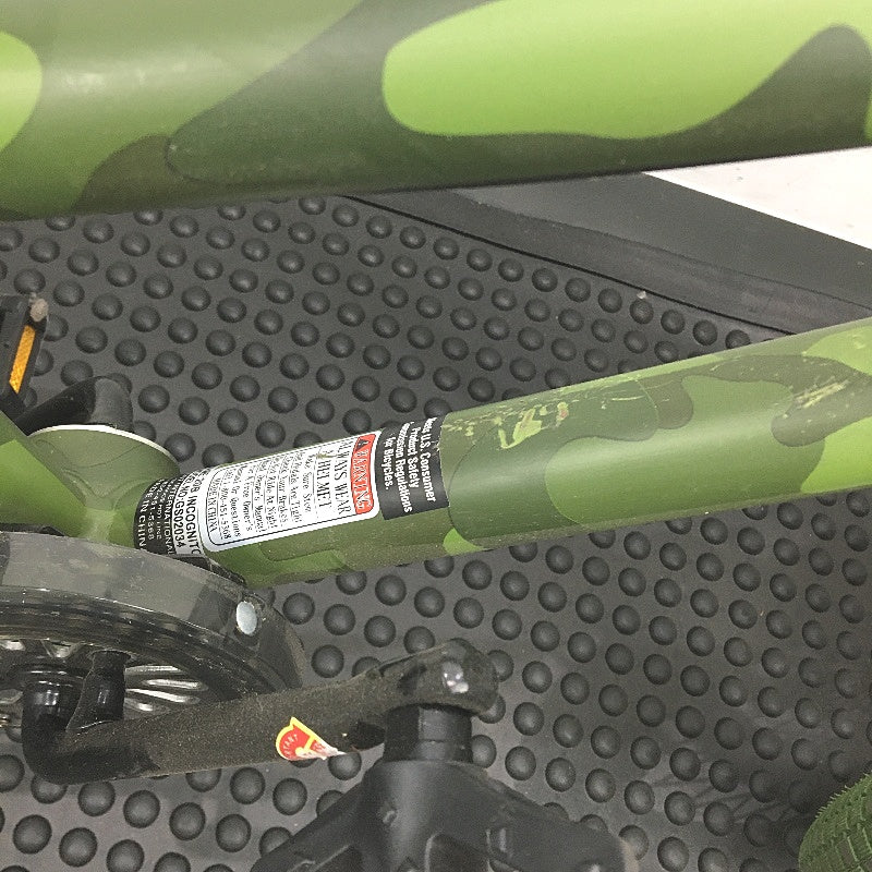 BMX Style Bicycle Camo Green Incognito 50cm Single Speed Bike Ages 8+ DEMO