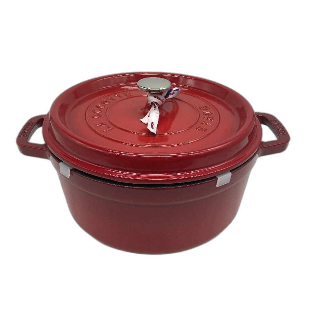 Staub en France Cocotte Ronde 24cm 3,7L Enamelled Cast Iron Self Basting Lid