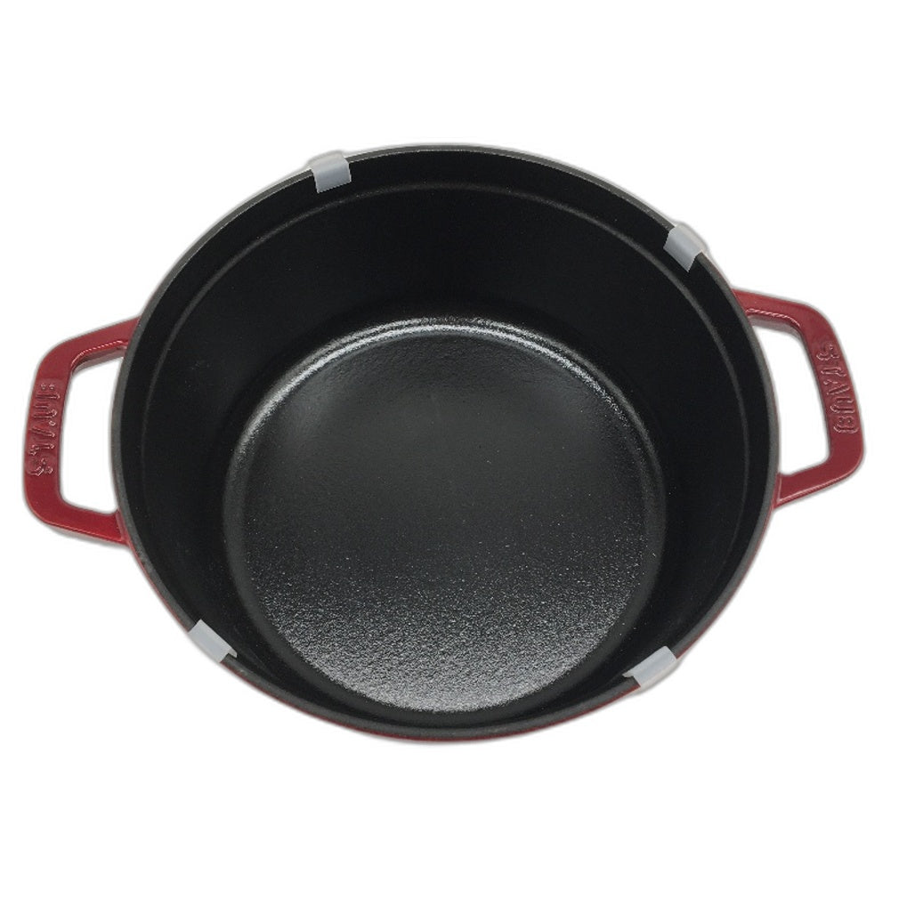 Staub en France Cocotte Ronde 24cm 3,7L Enamelled Cast Iron Self Basting Lid