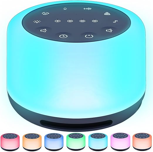 White Noise Sound Machine Night Light Baby Adult Portable Design  NEW