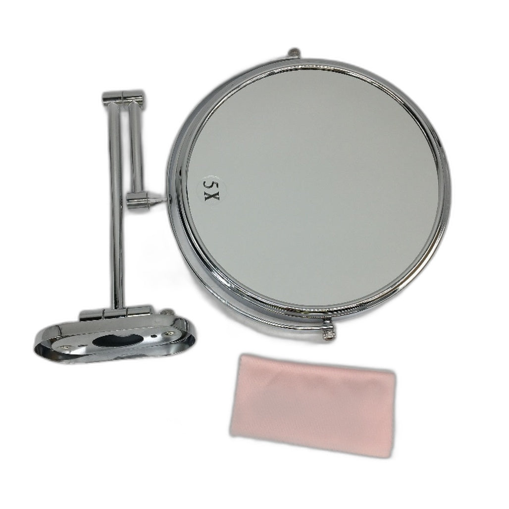 Wall Mounted 22cm Makeup Mirror Double Sided 1x And 5x Magnification NEW