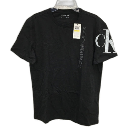 Calvin Klein Jeans Short Sleeve Black Graphic Tee Shirt Mens Size Medium NEW