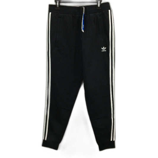 Adidas Originals 3 Stripes Fitted Black Tapered Cuff Pants Mens Size Large NEW