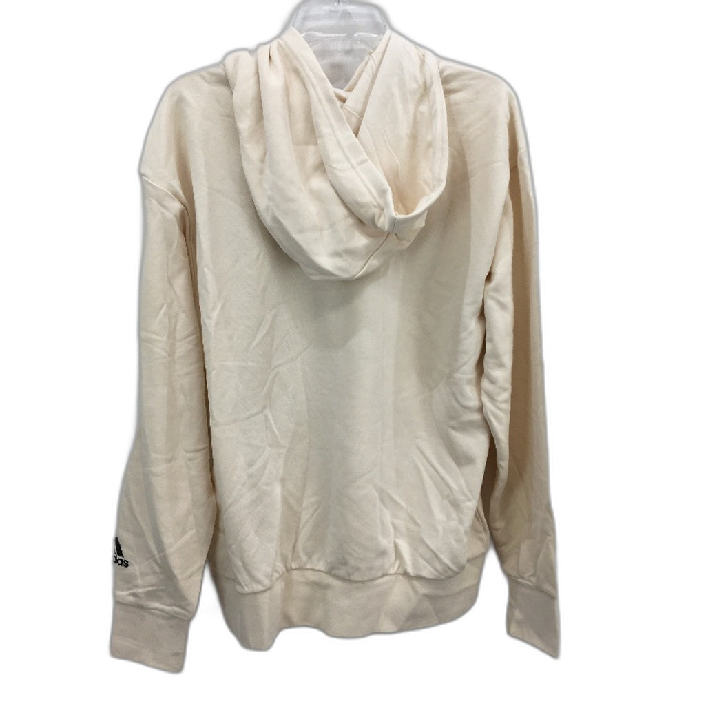 Adidas Essentials Logo Off White Hooded Sweatshirt Mens Size Medium NEW