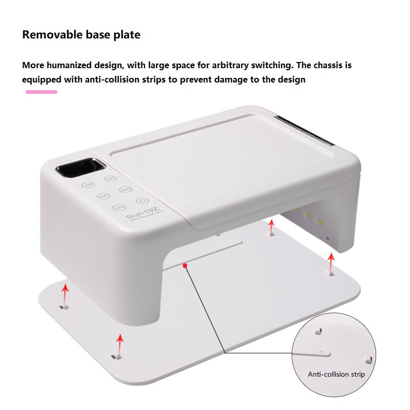 SUN 19Z 63 UV LED 5 Timer Professional Nail Lamp with Hand Cushion in White NEW