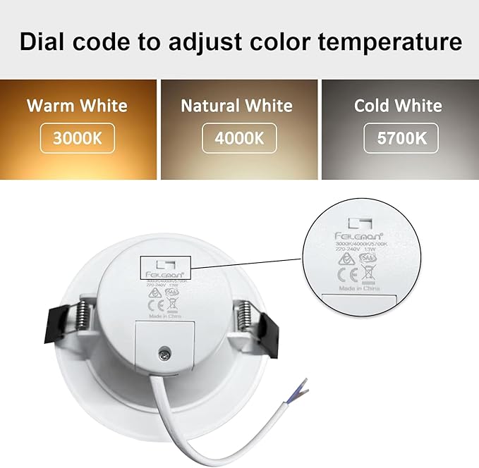 Feileman 10 Pack TD10P 13W 1000LM Ultra Thin Round LED Downlights DEMO