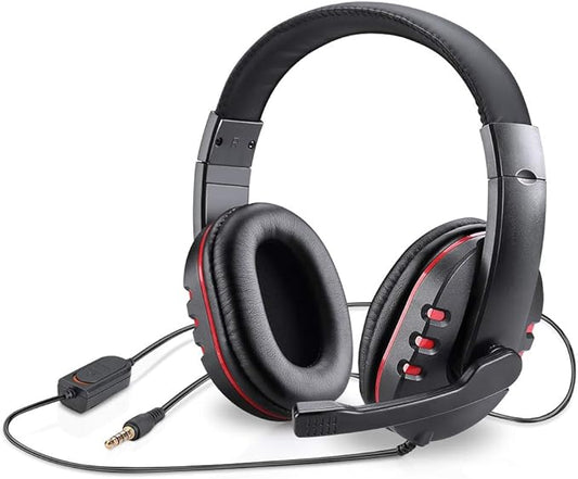 Picozon 3.5mm Wired Over Ear Lightweight Gaming Headset in Black NEW