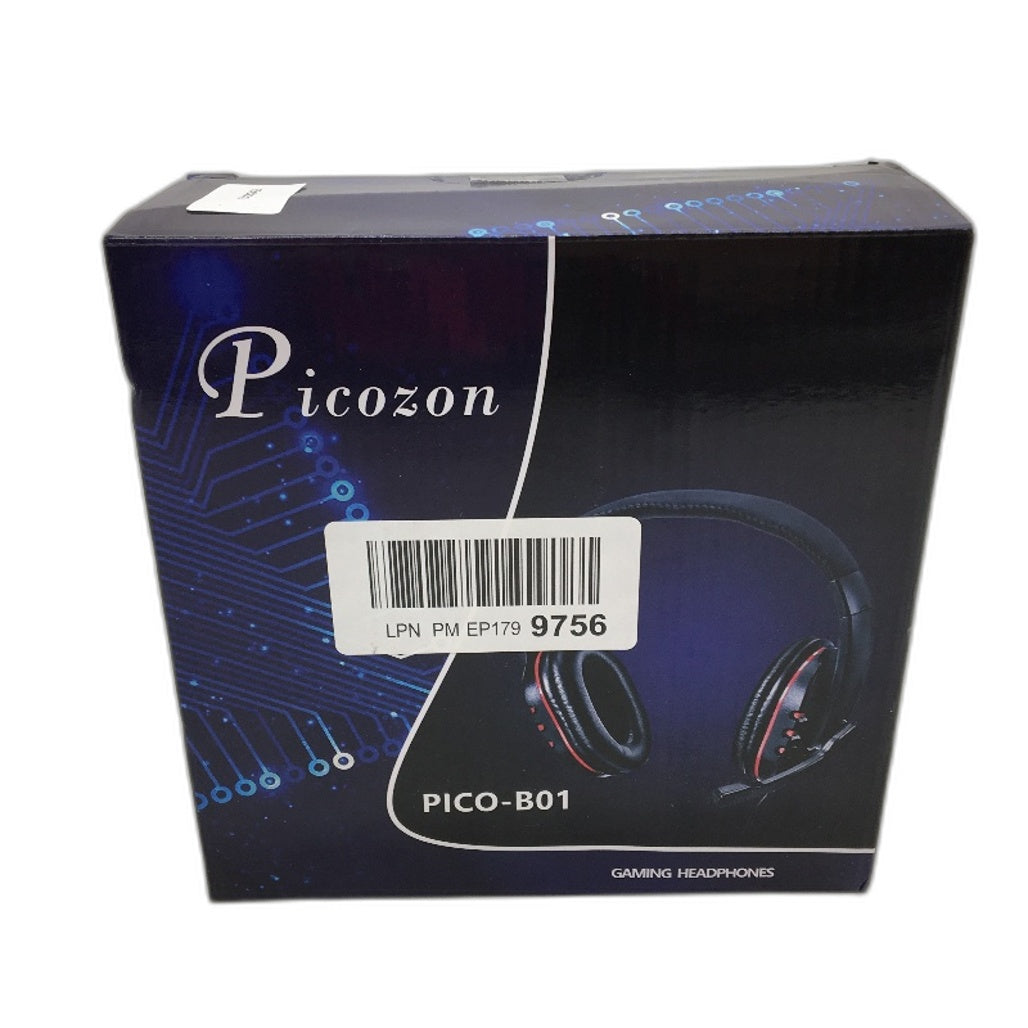 Picozon 3.5mm Wired Over Ear Lightweight Gaming Headset in Black NEW