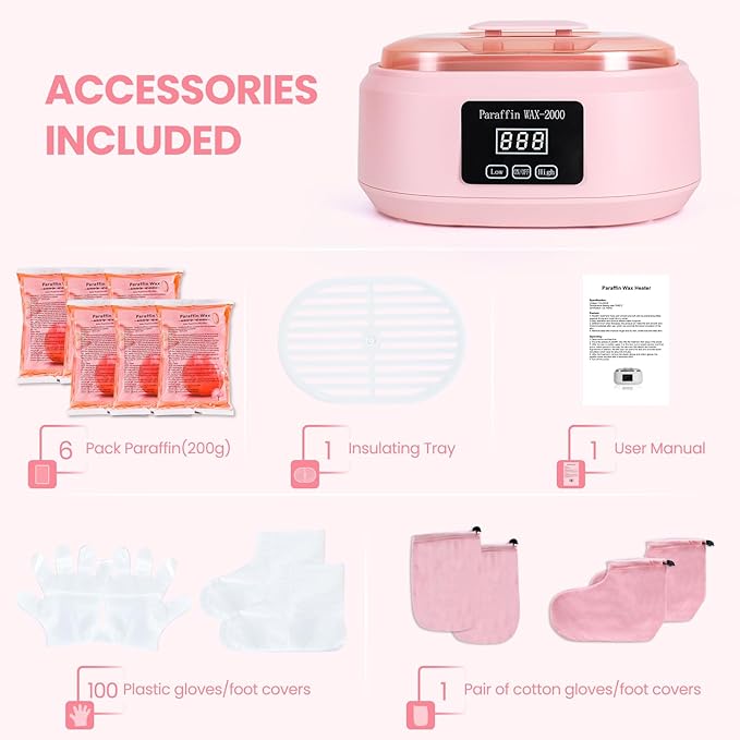 Paraffin Rapid Heat and Precision Hot Body Wax Machine Set in Pink NEW