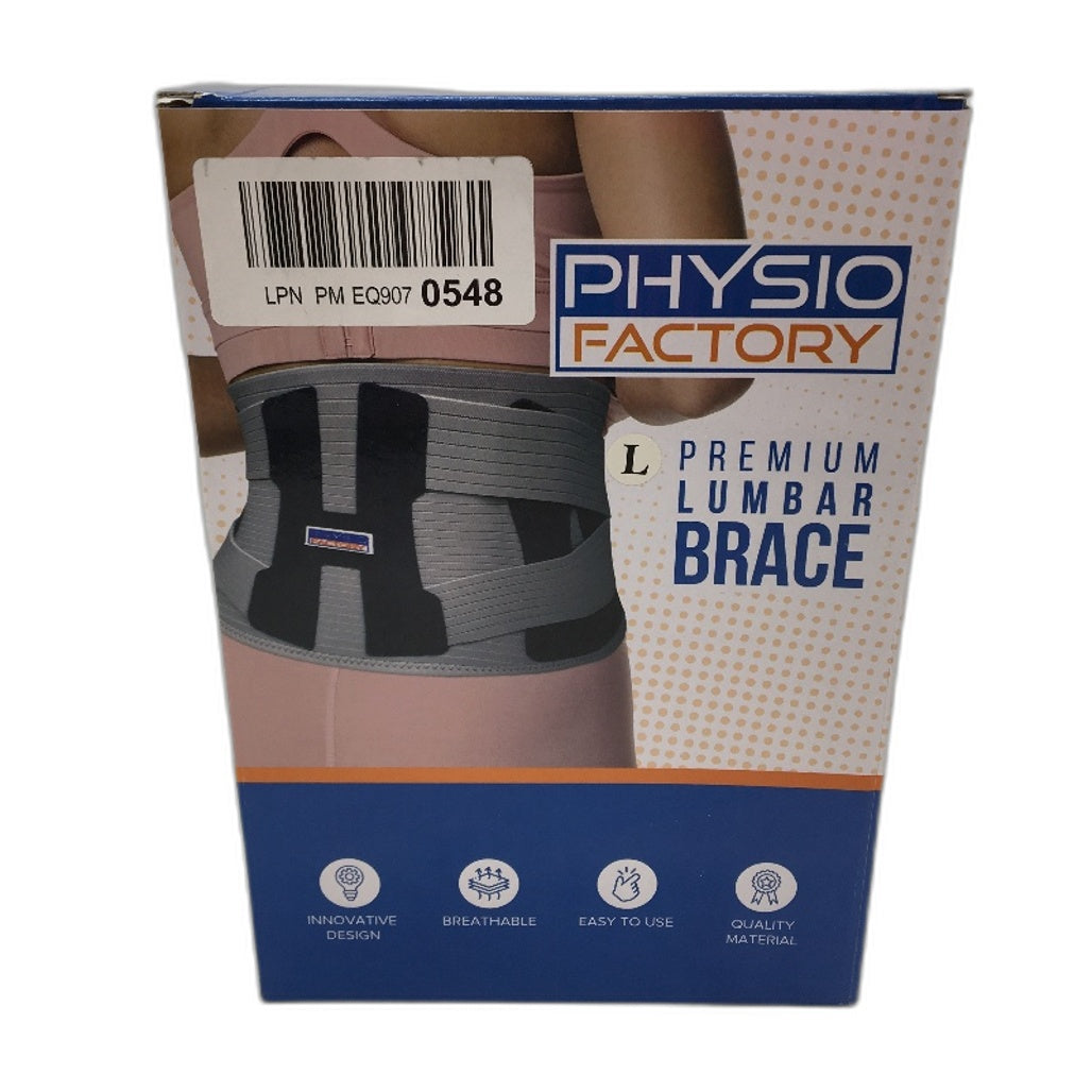 PhysioFactory Lumbar Support Brace Back Protection Pain Relief Size Large NEW