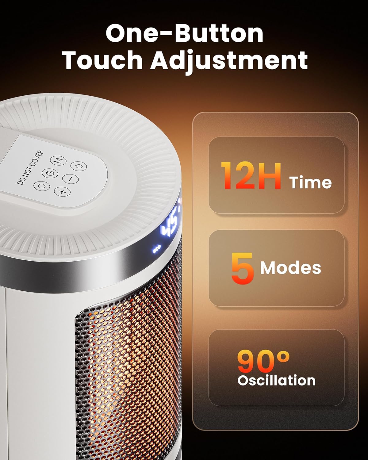 HL-1500R5 1500W PTC Portable Ceramic Desktop 5 Mode Fan Heater in White DEMO