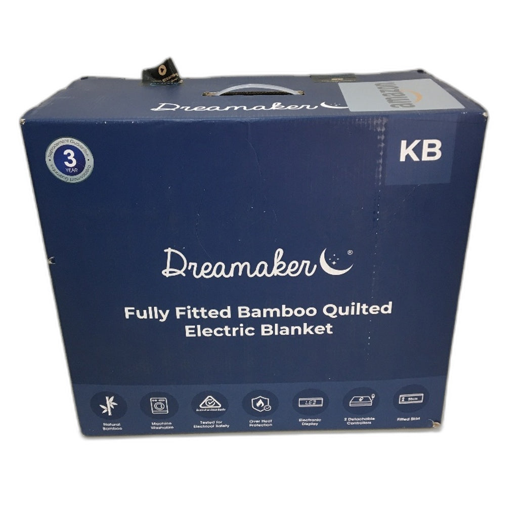 Dreamaker 2 Controller Fully Fitted Bamboo Quilted Electric Blanket KING NEW