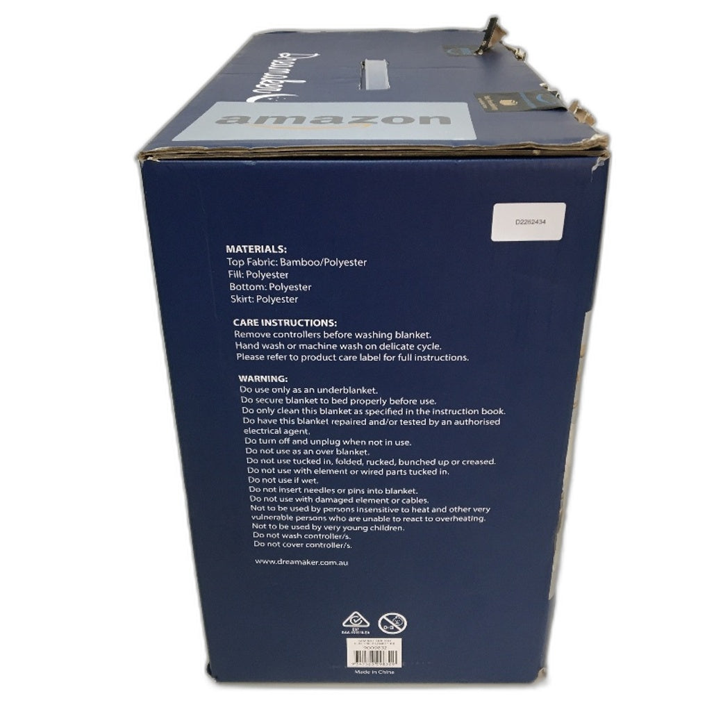 Dreamaker 2 Controller Fully Fitted Bamboo Quilted Electric Blanket KING NEW