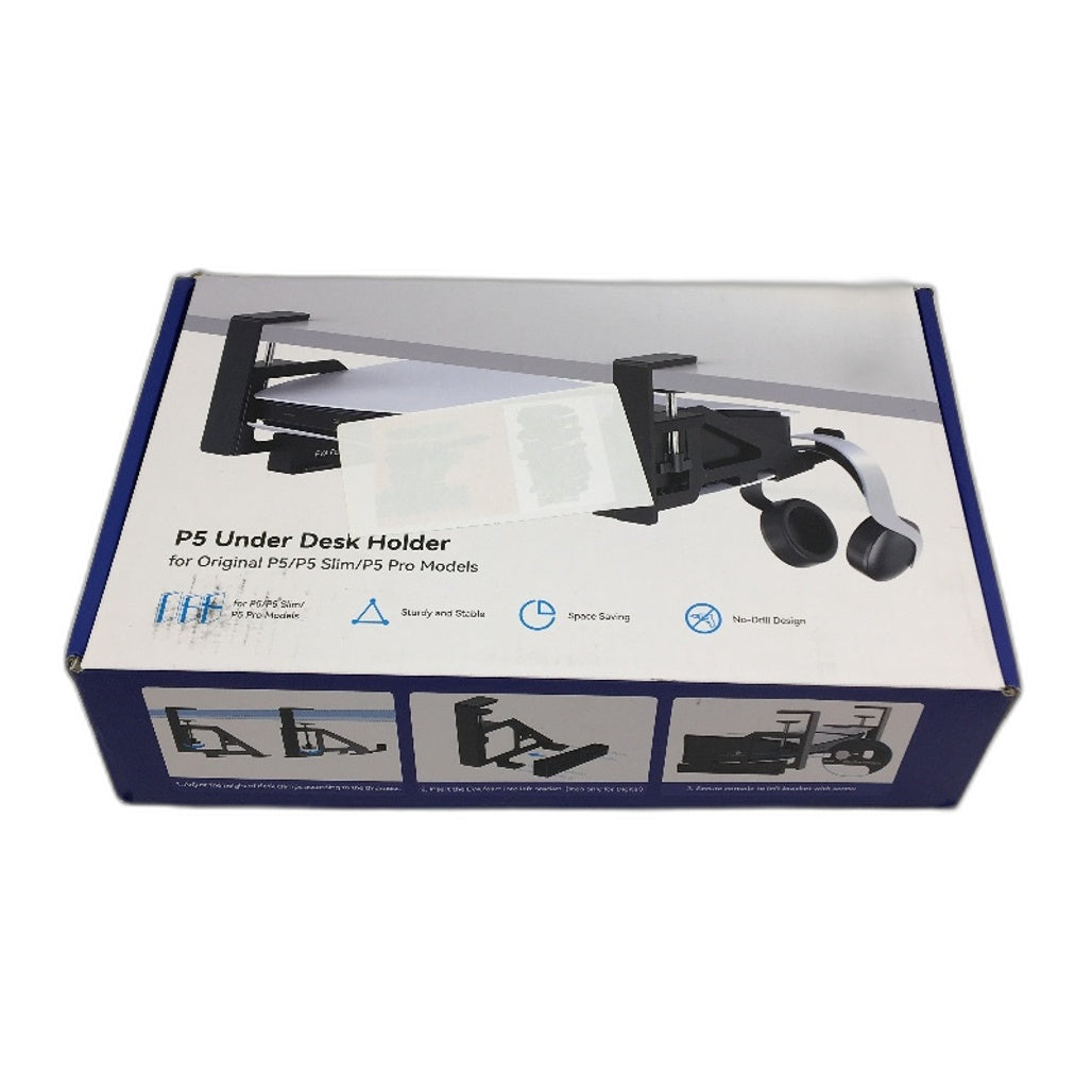 P5 Slim Profile Under Desk No Drill Camp Console Mount in Black NEW