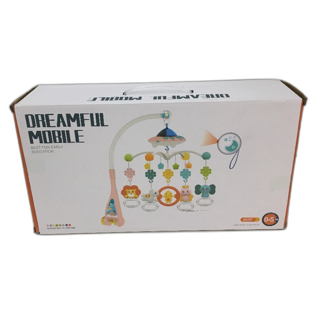 Baby Musical Crib Blue Spaceship Dreamful Hanging Mobile with Night Light NEW