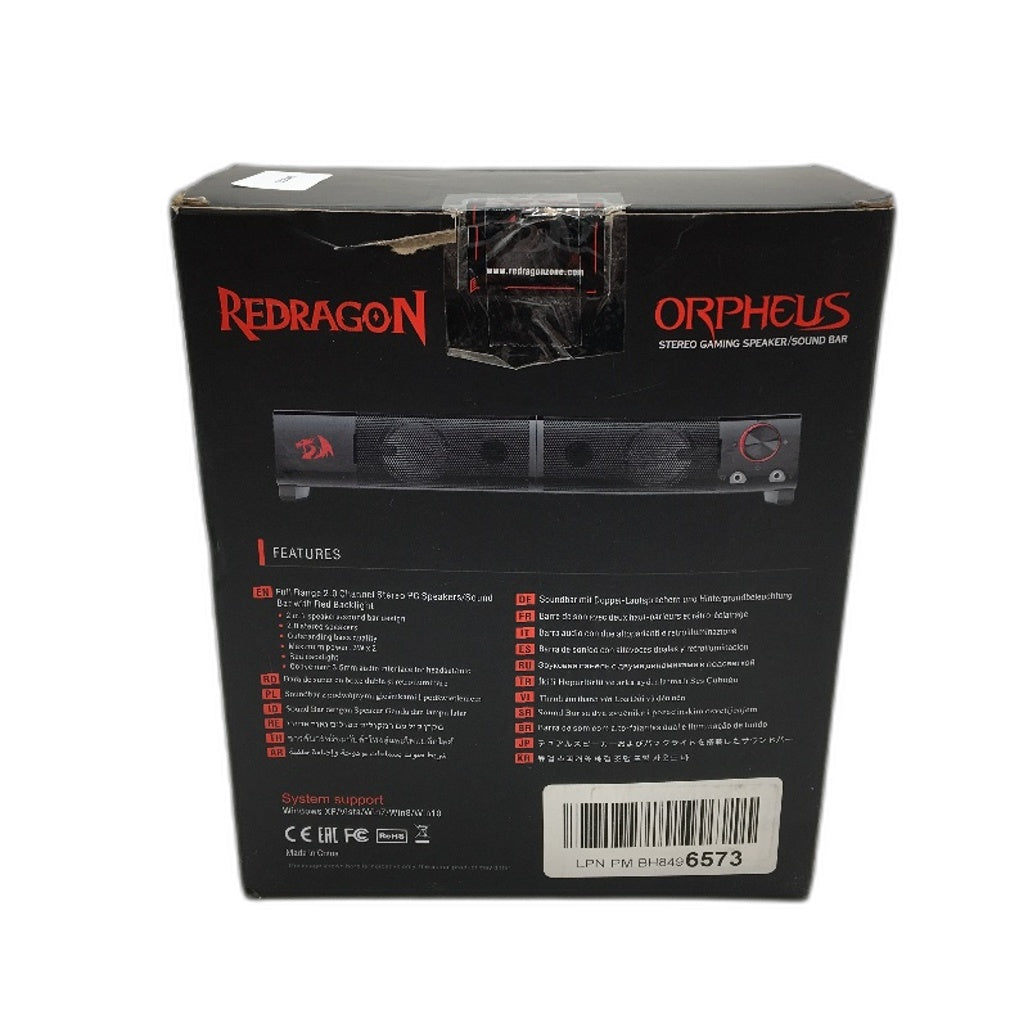 Redragon Orpheus GS550 2 Channel USB Powered PC Gaming Speakers in Black NEW