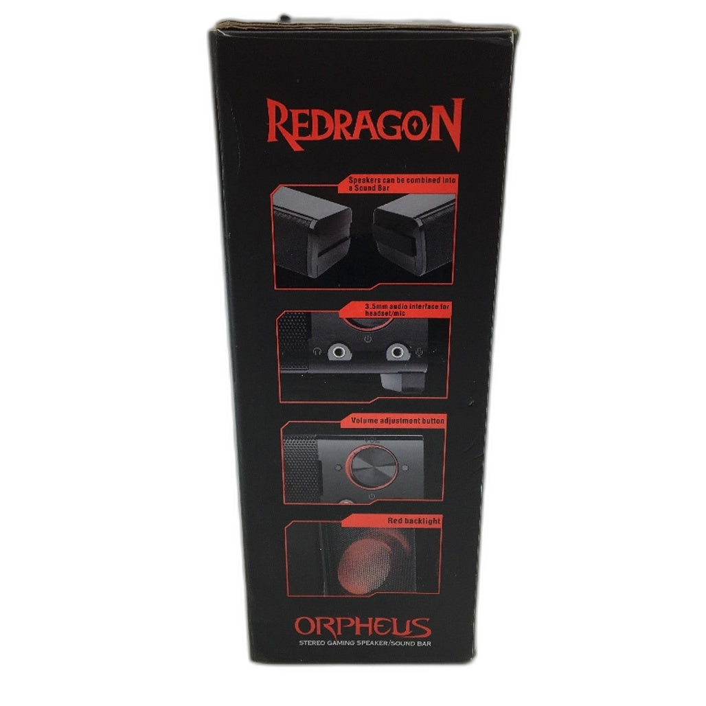 Redragon Orpheus GS550 2 Channel USB Powered PC Gaming Speakers in Black NEW