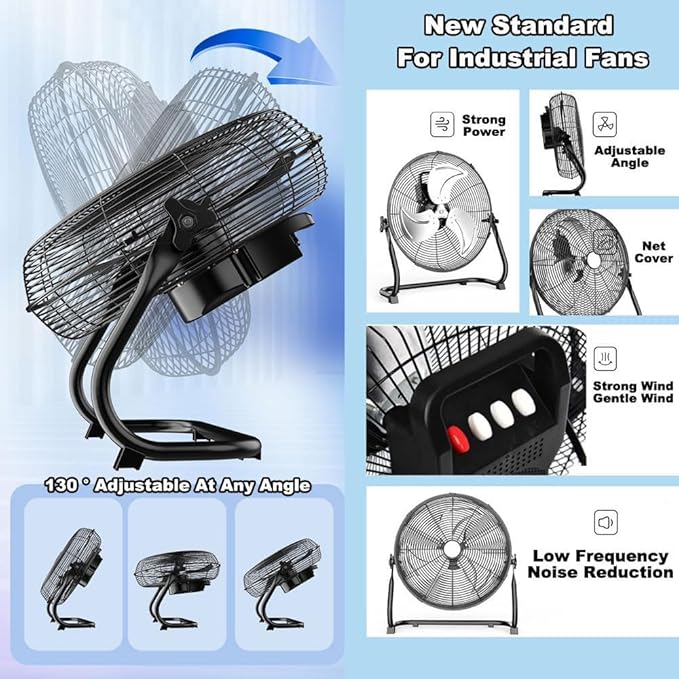 16 Inch High Velocity 4 Speed Industrial Corded Electric Floor Fan DEMO